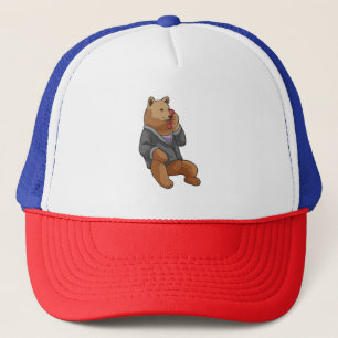 Bear as Secretary with Phone Trucker Hat