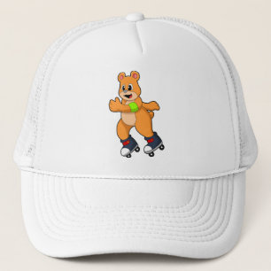 Bear as Skater with Inline skates Trucker Hat