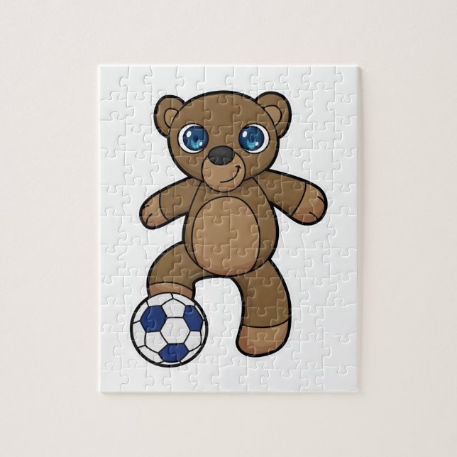 Bear as Soccer player with Soccer ball Jigsaw Puzzle (Vertical)