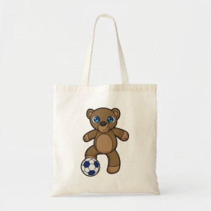 Bear as Soccer player with Soccer ball Tote Bag