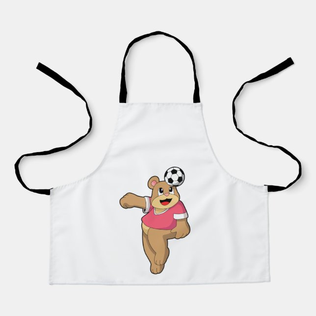 Bear as Soccer player with Soccer.PNG Apron (Front)