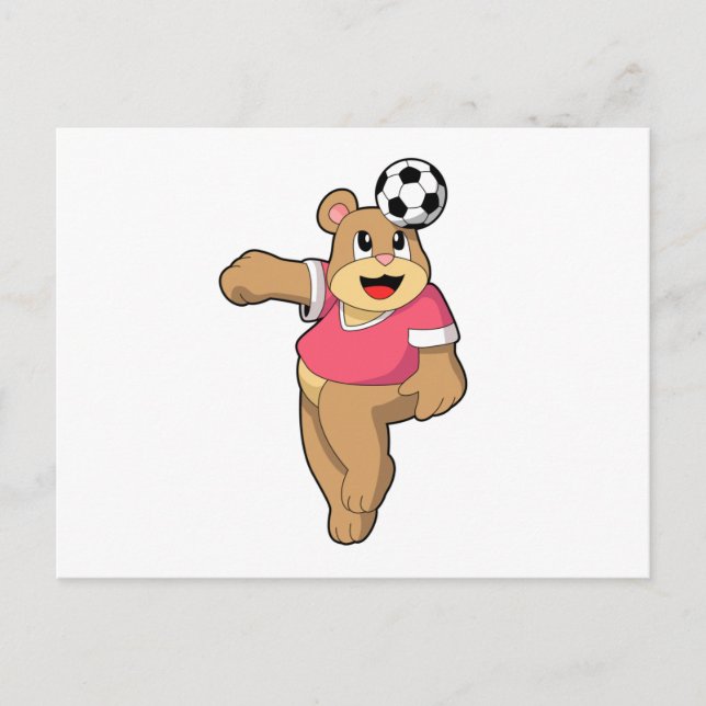 Bear as Soccer player with Soccer.PNG Postcard (Front)