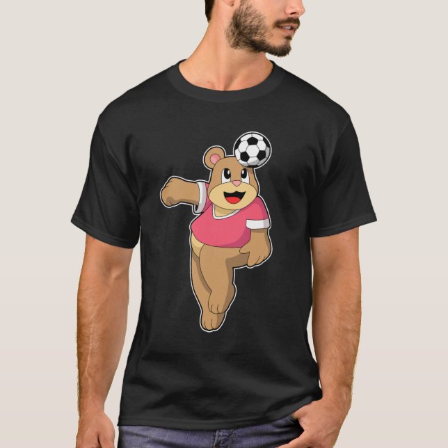Bear as Soccer player with Soccer.PNG T-Shirt (Front)