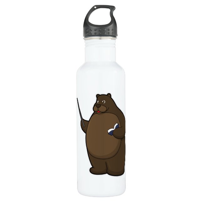 Bear as Teacher with Book & Pointer 710 Ml Water Bottle (Front)