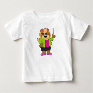 Bear as Teacher with Glasses Baby T-Shirt