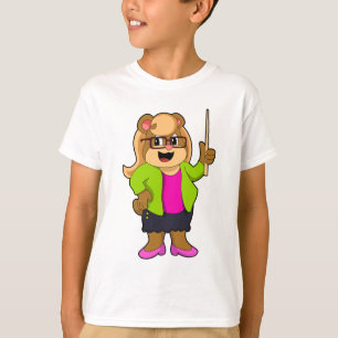 Bear as Teacher with Glasses T-Shirt