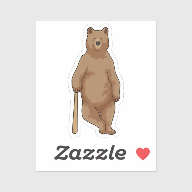Bear at Baseball with Baseball bat (Sheet)
