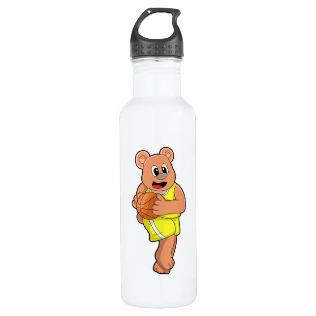 Bear at Basketball Sports 710 Ml Water Bottle (Front)