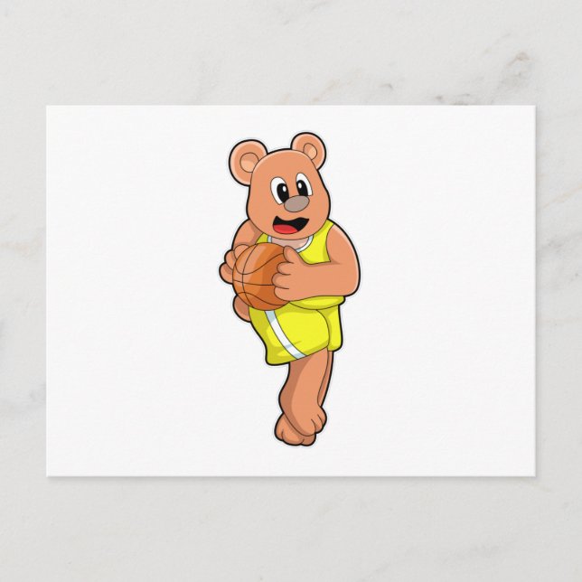 Bear at Basketball Sports Postcard (Front)