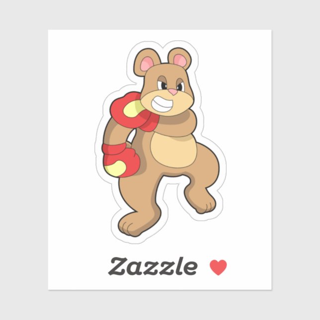Bear at Boxing with Boxing gloves (Sheet)