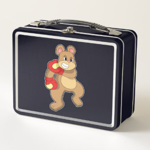 Bear at Boxing with Boxing gloves Metal Lunch Box
