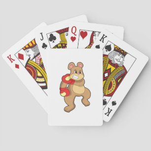 Bear at Boxing with Boxing gloves Playing Cards