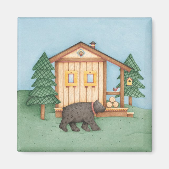 Bear at Cabin Magnet (Front)