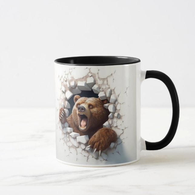 Bear at cracked wall mug (Right)