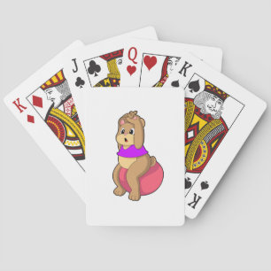 Bear at Fitness with Exercise ball.PNG Playing Cards