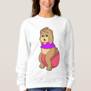 Bear at Fitness with Exercise ball.PNG Sweatshirt