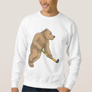 Bear at Hockey with Hockey bat Sweatshirt