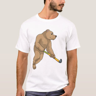 Bear at Hockey with Hockey bat T-Shirt