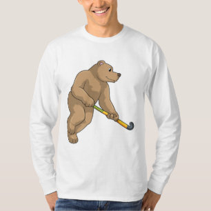 Bear at Hockey with Hockey bat T-Shirt