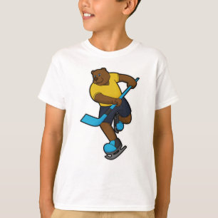 Bear at Hockey with Hockey stick T-Shirt