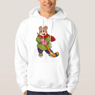 Bear at Ice hockey with Ice hockey stick Hoodie