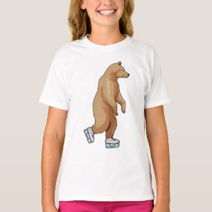 Bear at Ice skating with Ice skates T-Shirt