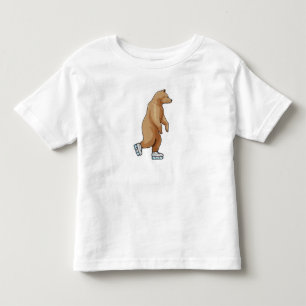 Bear at Ice skating with Ice skates Toddler T-shirt