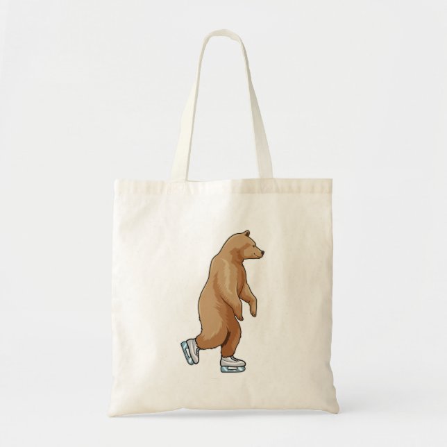 Bear at Ice skating with Ice skates Tote Bag (Front)