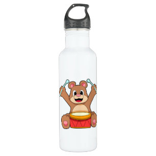 Bear at Music with Drum 710 Ml Water Bottle