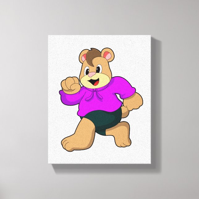 Bear at Running Canvas Print (Front)