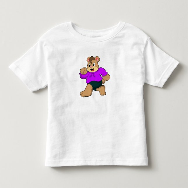 Bear at Running Toddler T-shirt (Front)