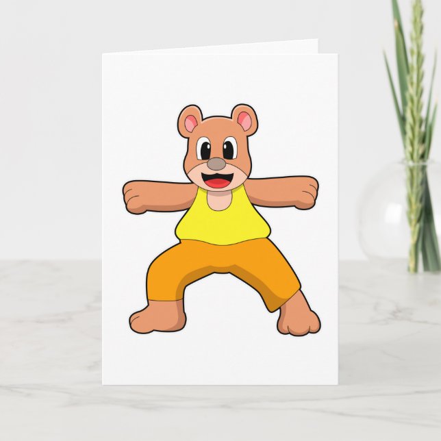 Bear at Yoga in Standing Card (Front)