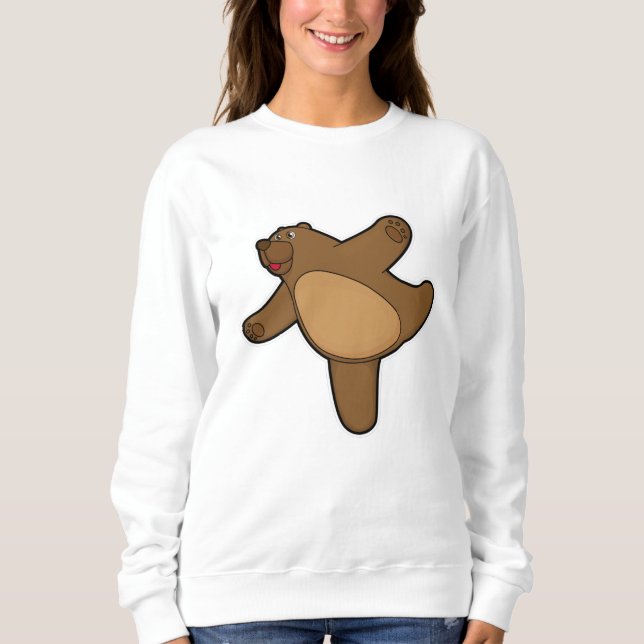Bear at Yoga Stretching exercise Sweatshirt (Front)