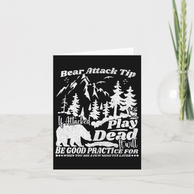 Bear Attack Tip Camping Hiking Travel Adventure  Card (Front)