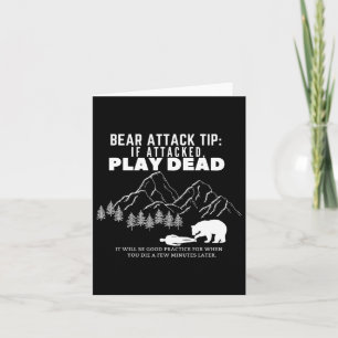 Bear Attack Tip Funny Camping Hiking Outdoor Adven Card