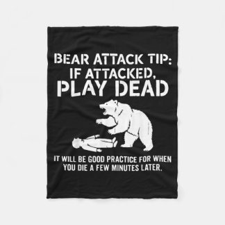 Bear Attack Tip Play Government Agencyd Fleece Blanket