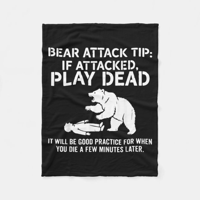 Bear Attack Tip Play Government Agencyd Fleece Blanket (Front)