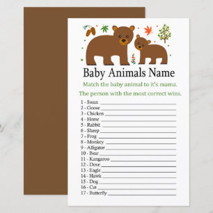 Bear Baby Animals Name Game
