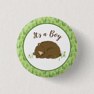 Bear Baby Shower 1 Inch Round Button
