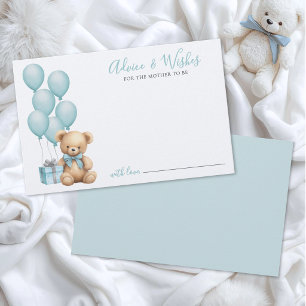 Bear Baby Shower Advice And Wishes Card
