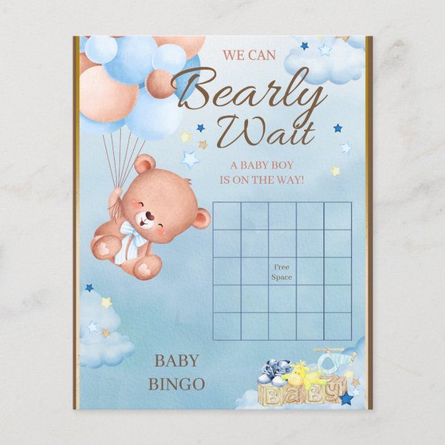 Bear Baby Shower Boy Game (Front)