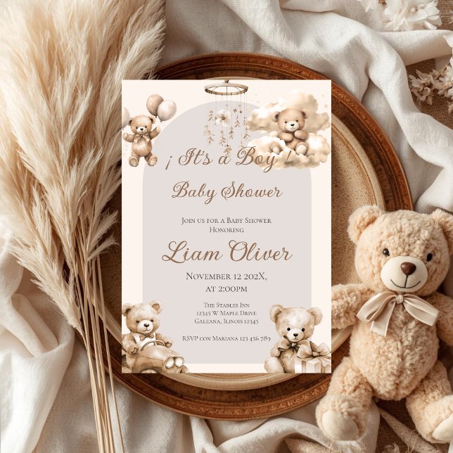  Bear Baby Shower Boy invitation (Creator Uploaded)