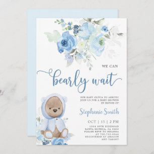 Bear Baby Shower Boy Invitation