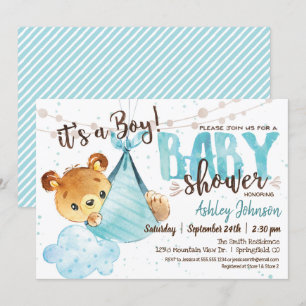 Bear Baby Shower Boy, Invitation