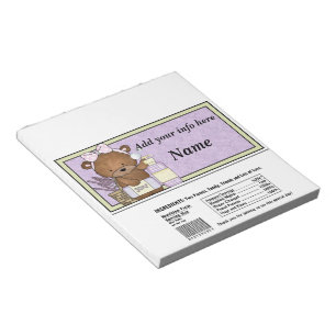 Bear Baby Shower Candy Bar Wrapper Party Favours Notepad