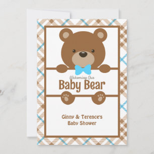 Bear Baby Shower - Cute Classy Pregnancy Shower Invitation