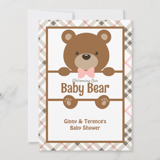 Bear Baby Shower - Cute Classy Pregnancy Shower  Invitation (Front)