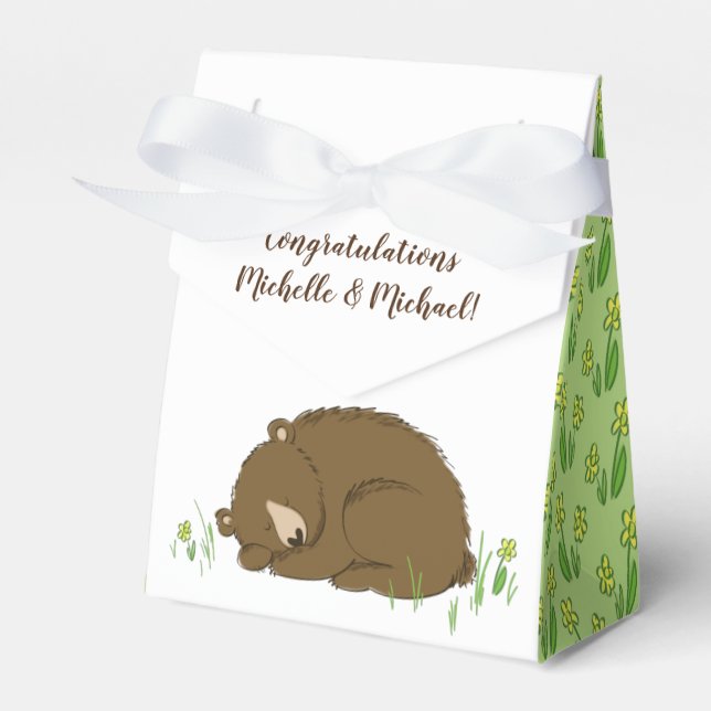 Bear Baby Shower Favor Box (Front Side)