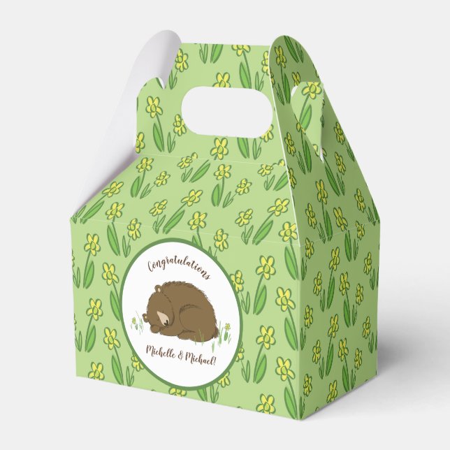 Bear Baby Shower Favor Box (Front Side)