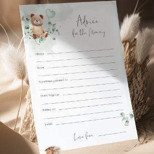Bear Baby Shower Game - Advice for Mommy
